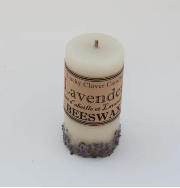 Lavender Beeswax Candle by Lucky Clover Candles