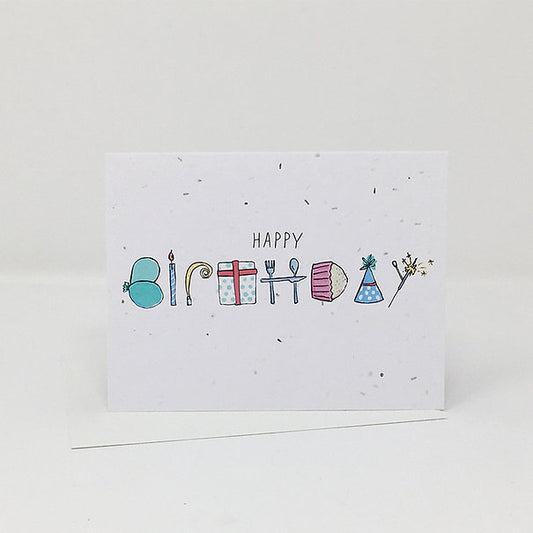 Jill & Jack Paper Plantable Card - Happy Birthday