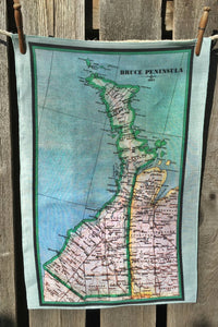 Vintage Map Linen Tea Towel