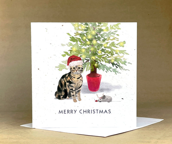 Okku Plantable Card - Cat & Mouse Christmas