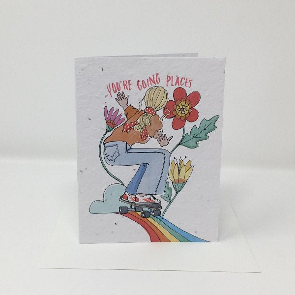 Jill & Jack Paper Plantable Card - You’re Going Places