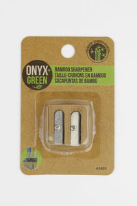 Onyx + Green Bamboo Pencil Sharpener