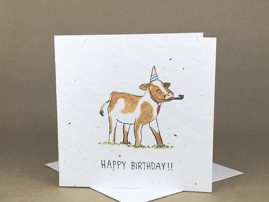 Okku Plantable Card - Birthday Cow