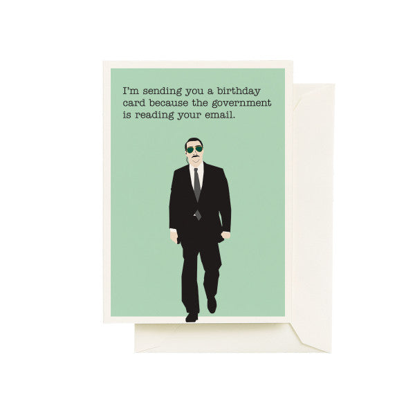 Seltzer Goods Cards - Government Spy Birthday