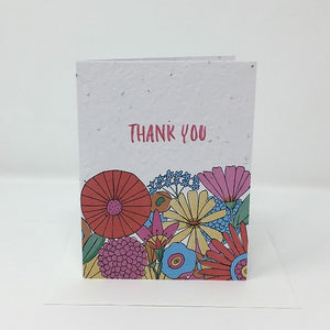 Jill & Jack Paper Plantable Card - Thank You Flowers