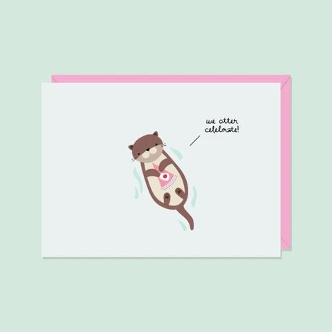 Halifax Paper Hearts Card - Otter Celebrate