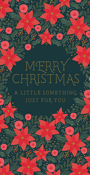 Wish Wallet Card - Merry Christmas Poinsettia