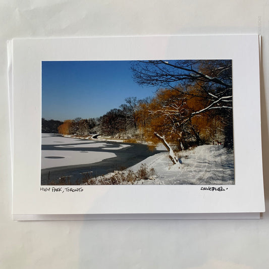 David Allen Photography Card - Winter Snow on High Park Pond