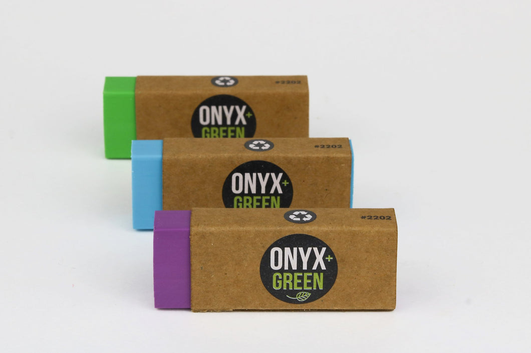 Onyx + Green Recycled Rubber Erasers