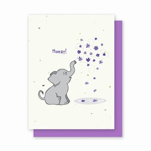 Green Field Paper Plantable Card - Elephant