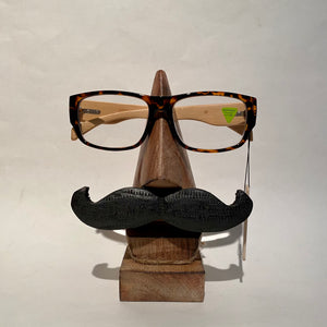 Jafsons Mango Wood Eyeglass Holder - Mr. Moustache