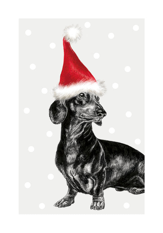 Ink & Shadow Card - Dachshund With Hat