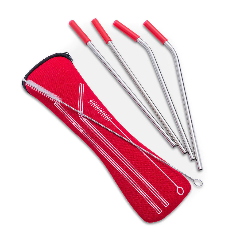Abbott Stainless Steel Straws with Silicone Tip