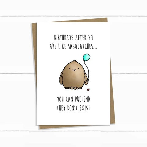 Baun Bon Card - Sasquatch 29 Birthdays