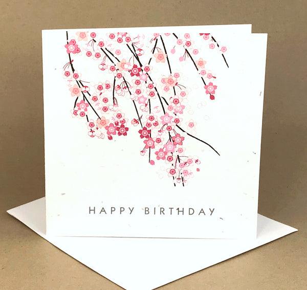 Okku Plantable Card - Birthday Cherry Blossoms