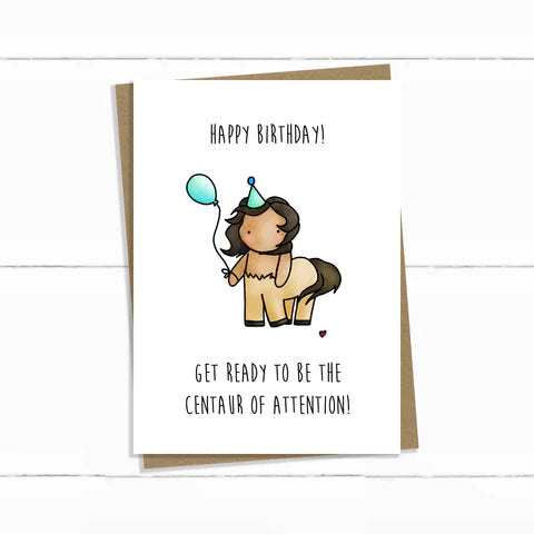 Baun Bon Card - Birthday Centaur Of Attention