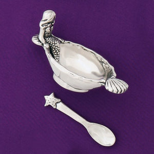 Basic Spirit Handmade Pewter Salt Cellar w/ Spoon