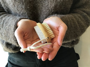 Bamboo Nail Brush With Natural Pumice Stone