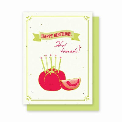 Green Field Paper Card - Hot Tomato
