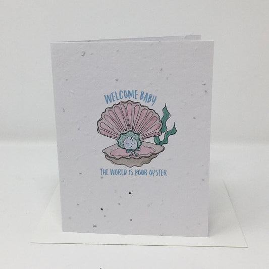 Jill & Jack Paper Plantable Card - World Is Your Oyster