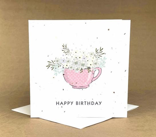 Okku Plantable Cards - Happy Birthday Tea Cup