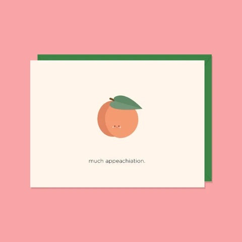 Halifax Paper Hearts Card - Appreciation/Thank You - “Much Appeachiation