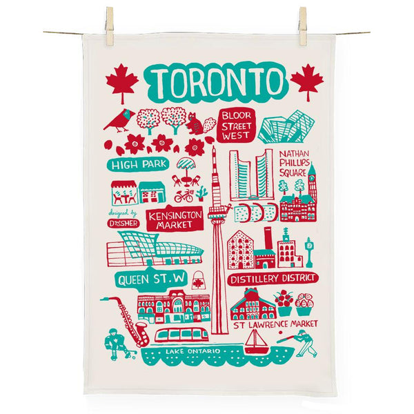Julia Gash Toronto Cityscape Natural Cotton Tea Towels